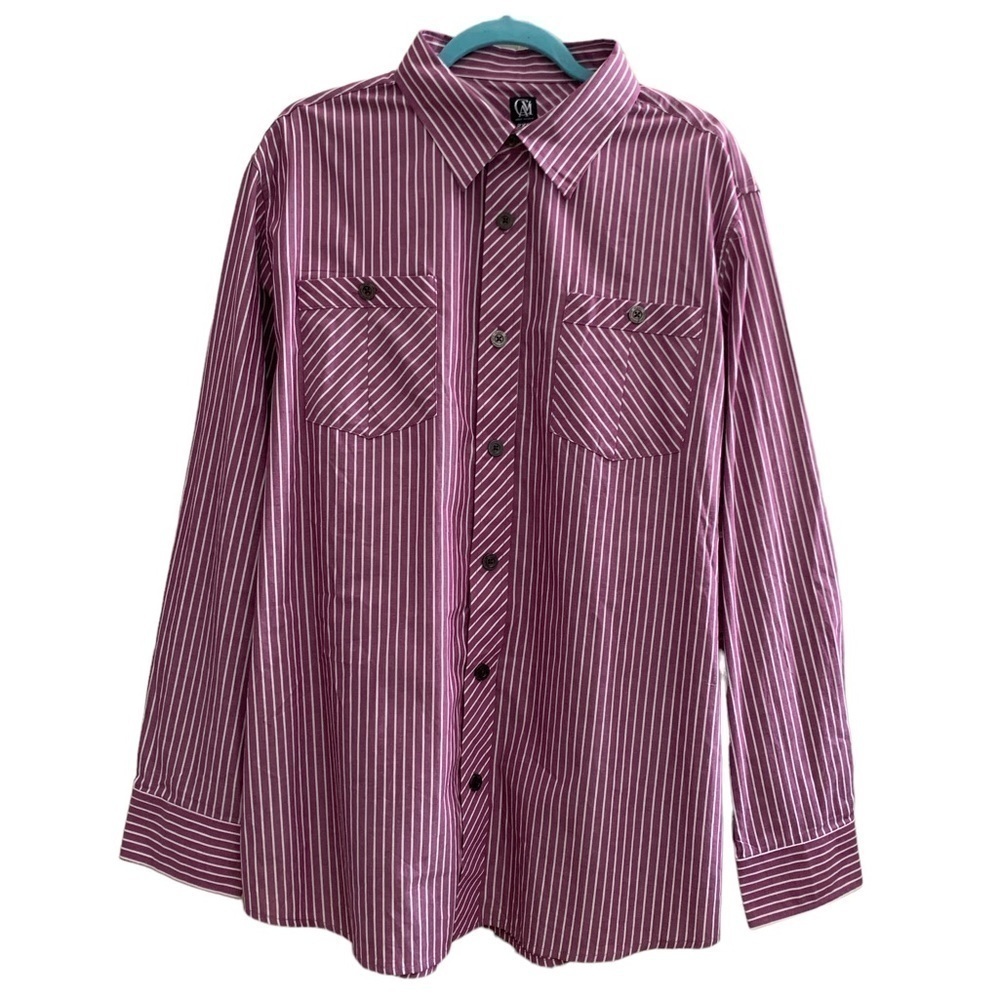 Nwt Cavi Burgundy Striped Button Down Western Shirt